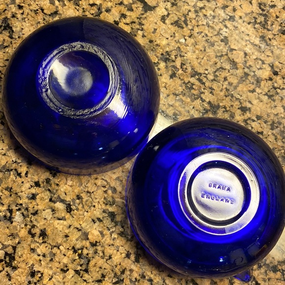 Vintage Silver Plate Cobalt Blue Glass Sugar & Creamer Set Made In England - Picture 9 of 14